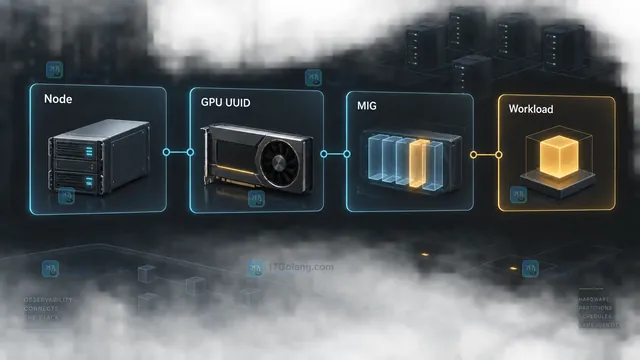 GPU 观测性能健康分层示意:计算、显存、温度功耗、错误与 PCIe NVLink 互相印证