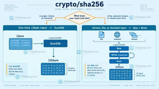 Go crypto/sha256 New 和 Sum256 怎么选