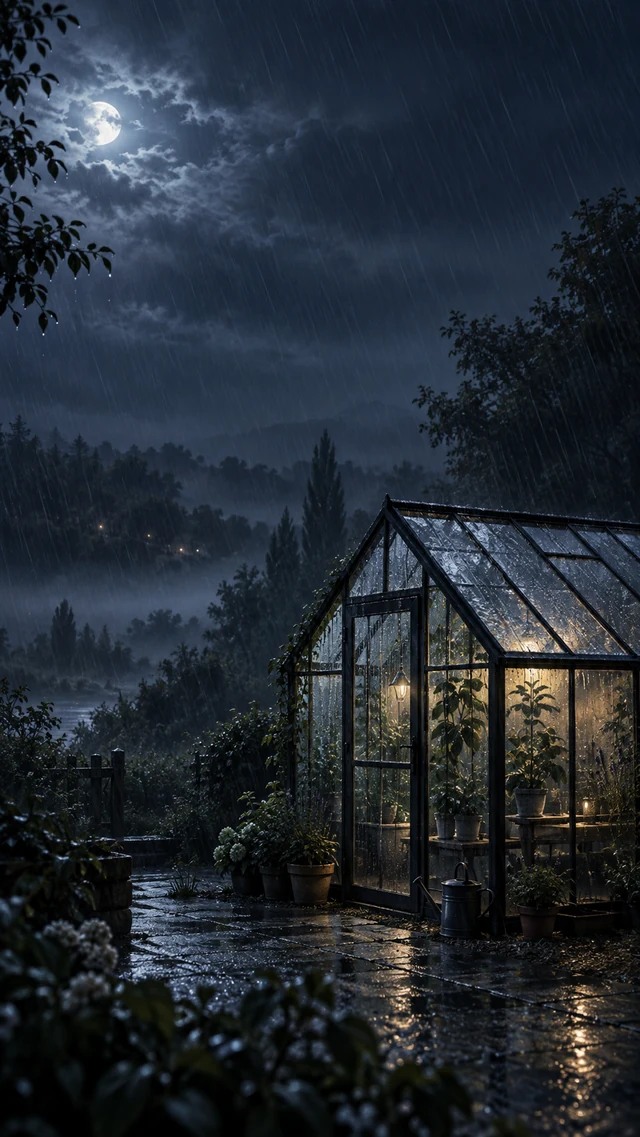 雨夜玻璃屋手机壁纸如何用两种冷暖光做纵深