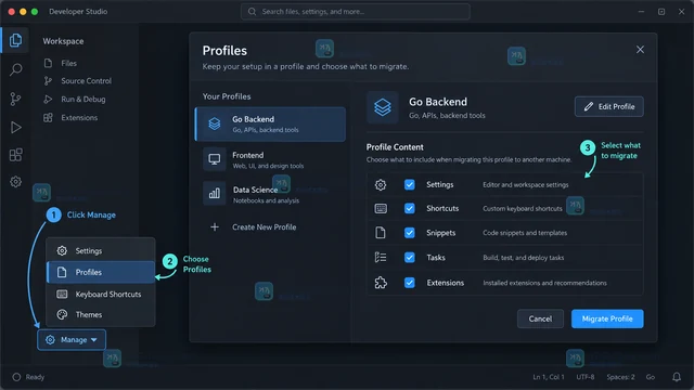 VS Code Profile导出并迁移一套开发配置的实现方法