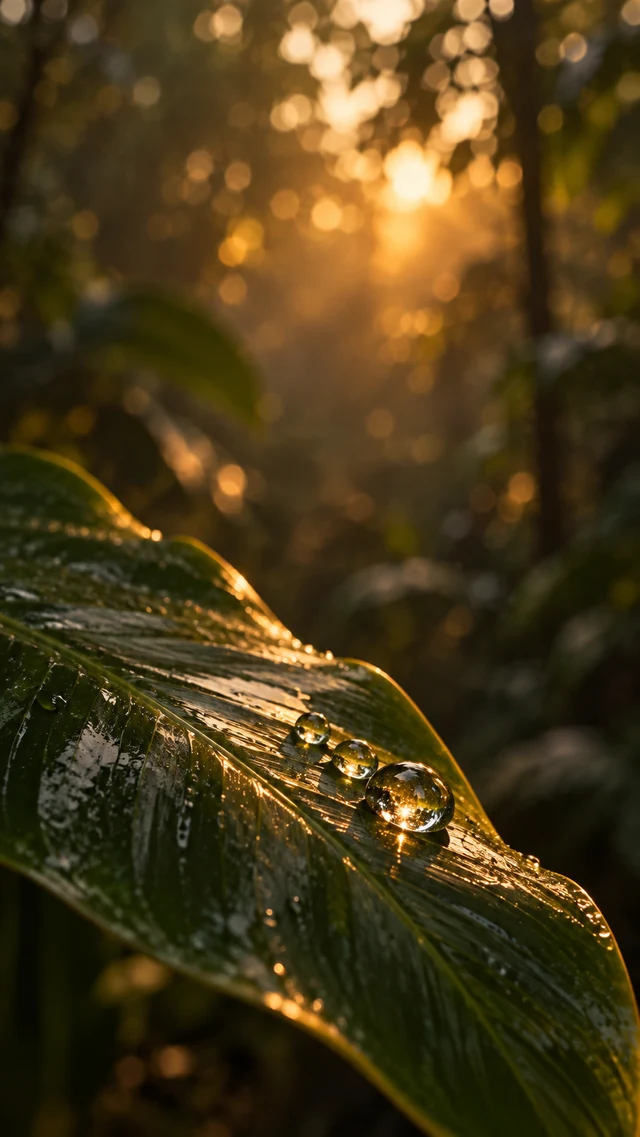 雨林水滴手机壁纸如何把微距焦点放在中下部避免图标遮挡