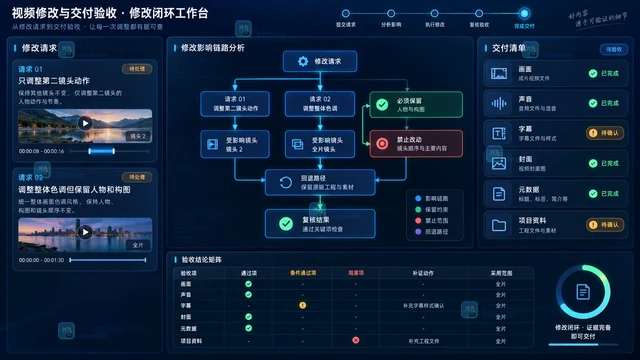 专业视频团队选用LibTV前要检查什么？用样片复现、修改闭环和交付证据做验收