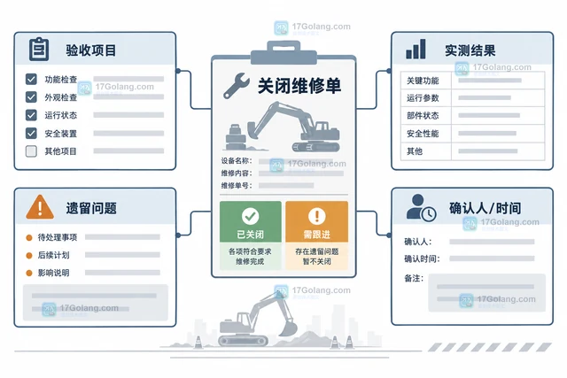 工程机械维修记录如何关联设备编号、故障现象和验收结果