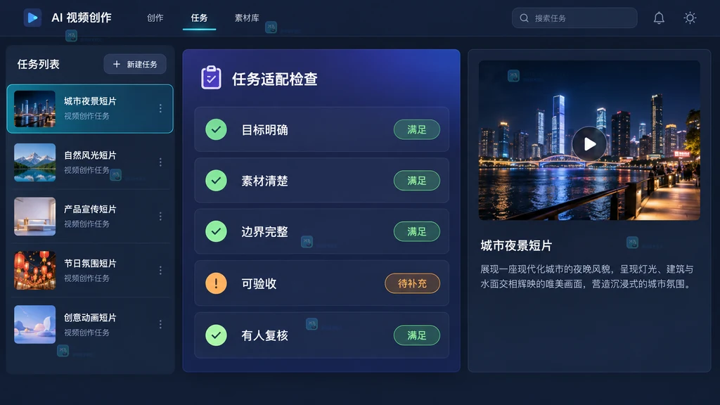 AI Agent任务适配五项检查原创界面说明图