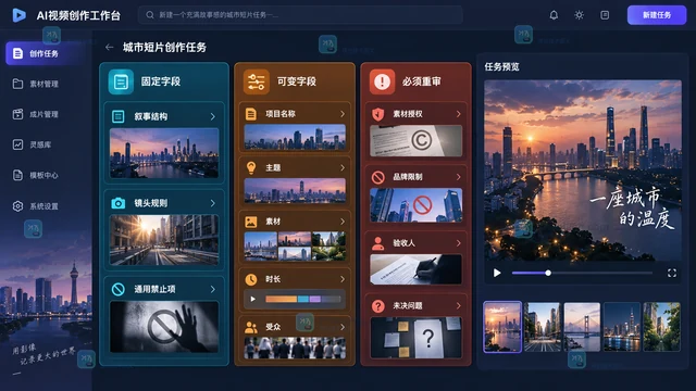 LibTV AI Agent自动生成如何复用任务描述？拆分固定字段与可变字段