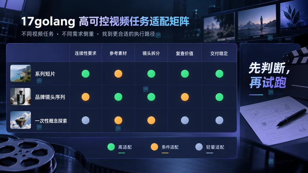 高可控视频任务适配矩阵原创说明图