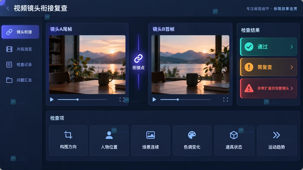 视频镜头衔接点复查原创界面说明图