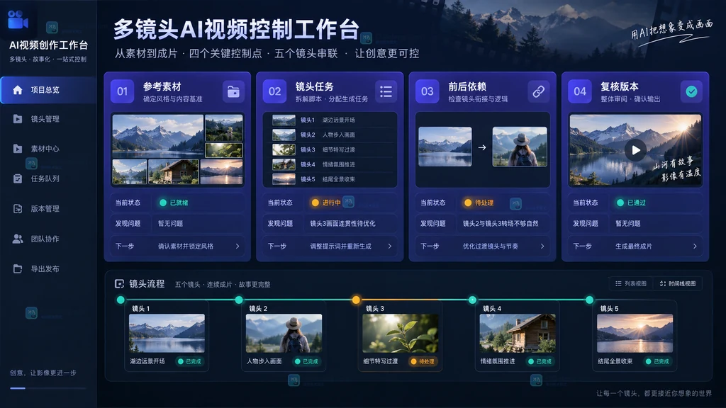 多镜头AI视频四个控制点原创界面说明图