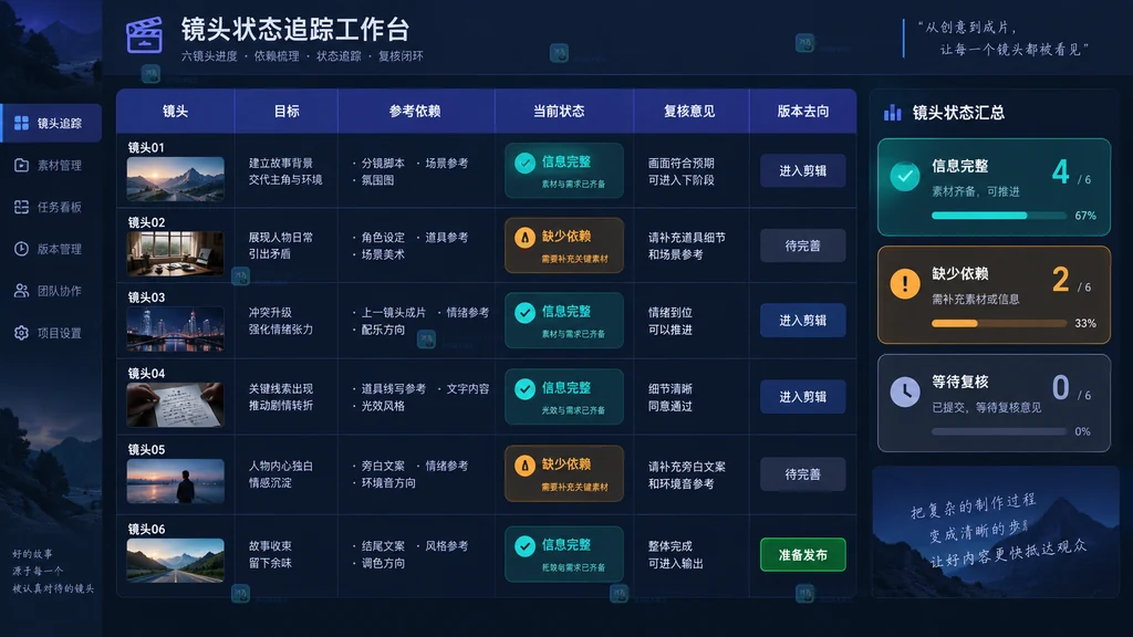 六镜头状态追踪矩阵原创界面说明图