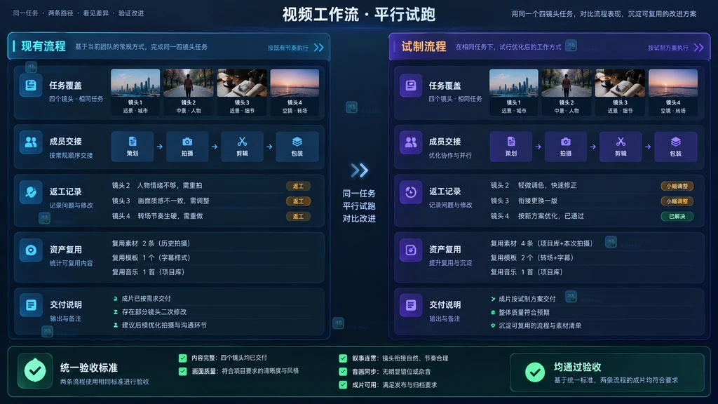 视频工作流平行试跑原创界面说明图