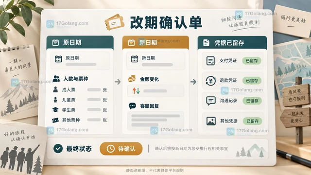 景区团体预约改期时如何保留人数、票种和退款凭据