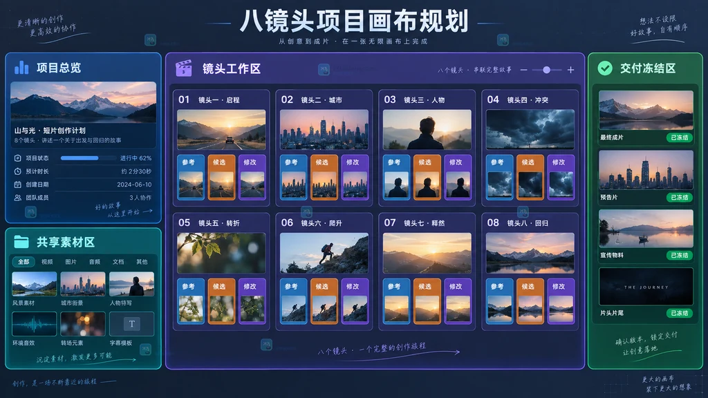 无限画布多镜头分区原创界面说明图