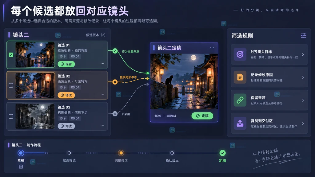 分镜候选版本筛选原创界面说明图