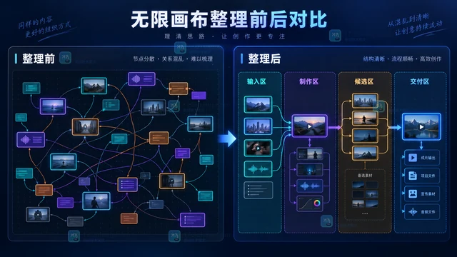 LibTV无限画布越做越乱怎么办？用分区和命名恢复镜头链路