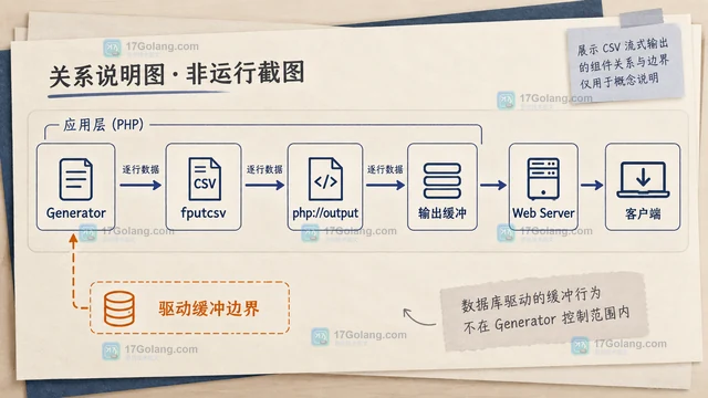 PHP Generator流式导出大数据集并控制内存的方法