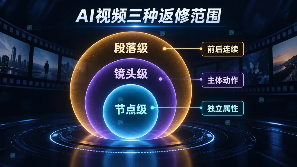 AI视频节点级镜头级段落级返修原创示意图