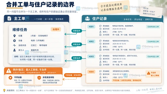 物业报修重复提交时如何合并工单又保留住户记录