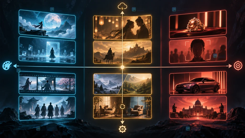 商汤Seko全链路短剧生成任务适配矩阵原创示意图