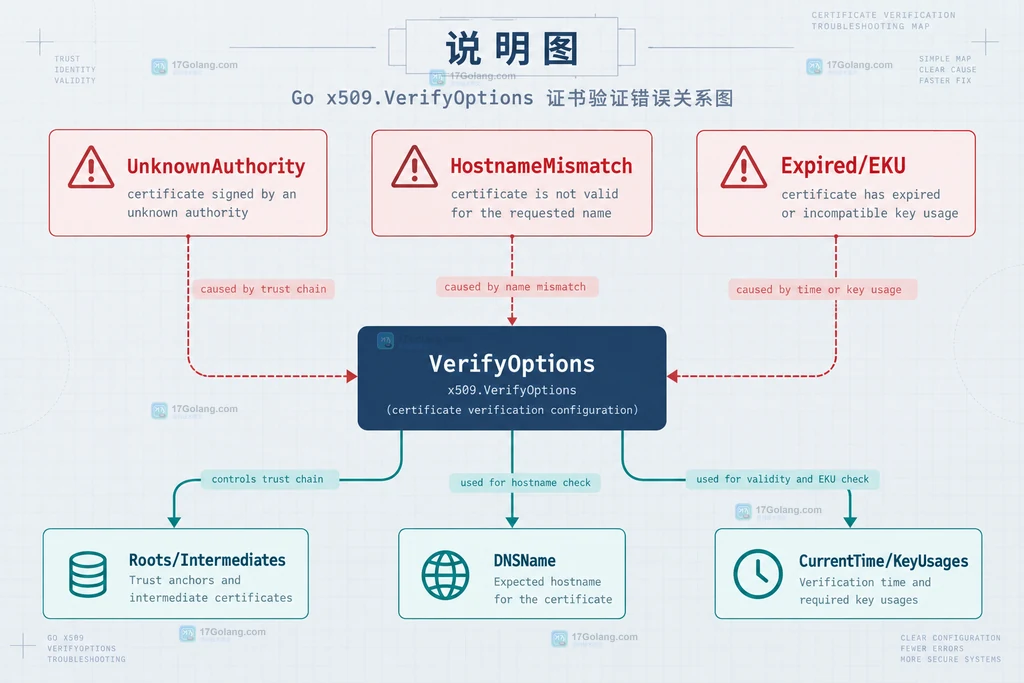UnknownAuthority、主机名不匹配和用途时间错误的静态排查映射图