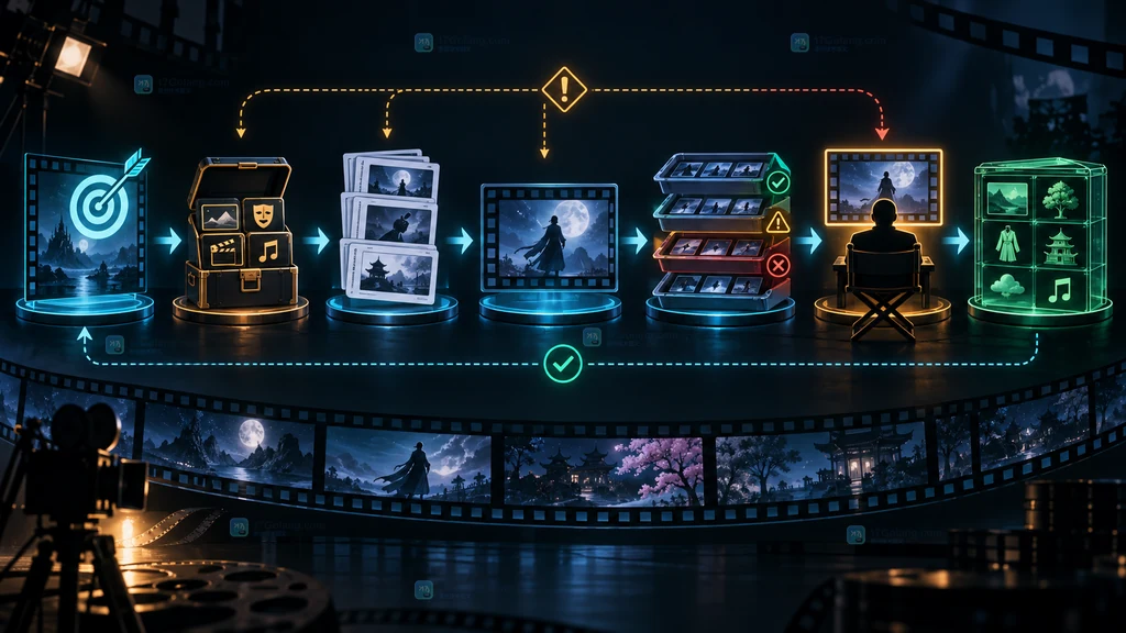商汤Seko短剧生成可复用七步流水线原创示意图