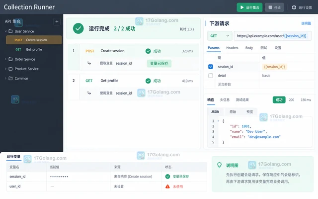 Postman脚本提取响应字段并传递到下一个请求