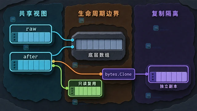 Go bytes.CutPrefix 返回 false 时切片为什么仍可复用