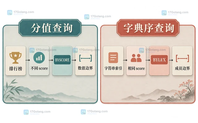 Redis 有序集合按分值和字典序查询有什么区别