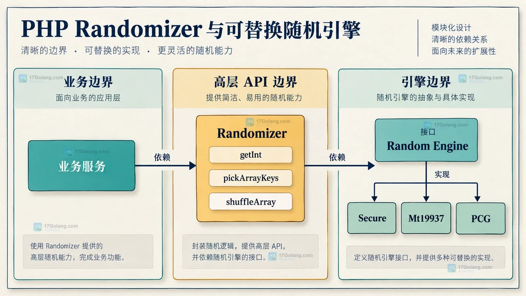 PHP Randomizer 与可替换随机引擎的静态依赖关系图
