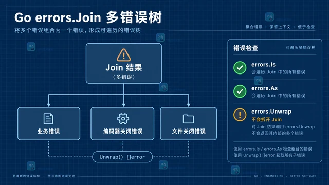 Go errors.Join 怎么合并清理阶段的多个错误