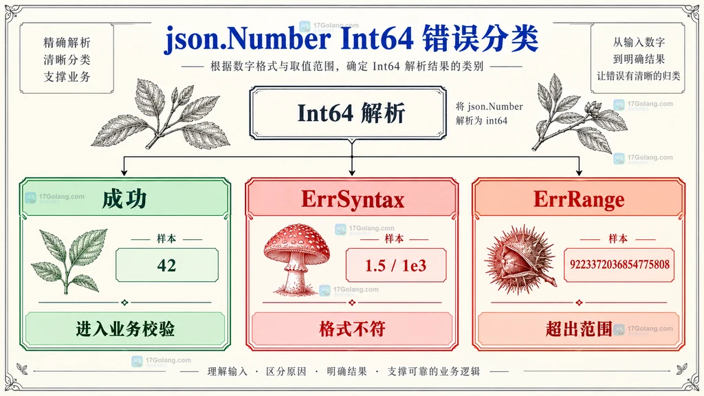 json.Number Int64 语法错误与范围错误的分类关系图