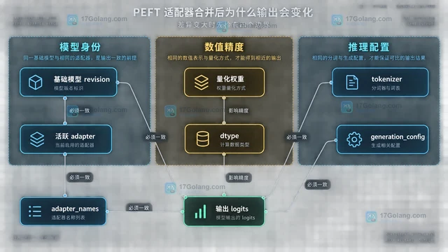 PEFT 适配器合并后为什么输出会变化