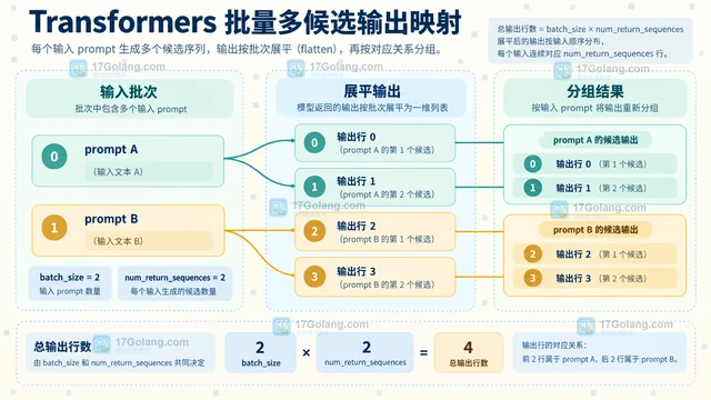 Transformers generate 的停止条件与批量输出