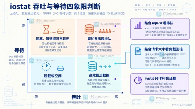 iostat 区分设备吞吐与等待时间的读取方法