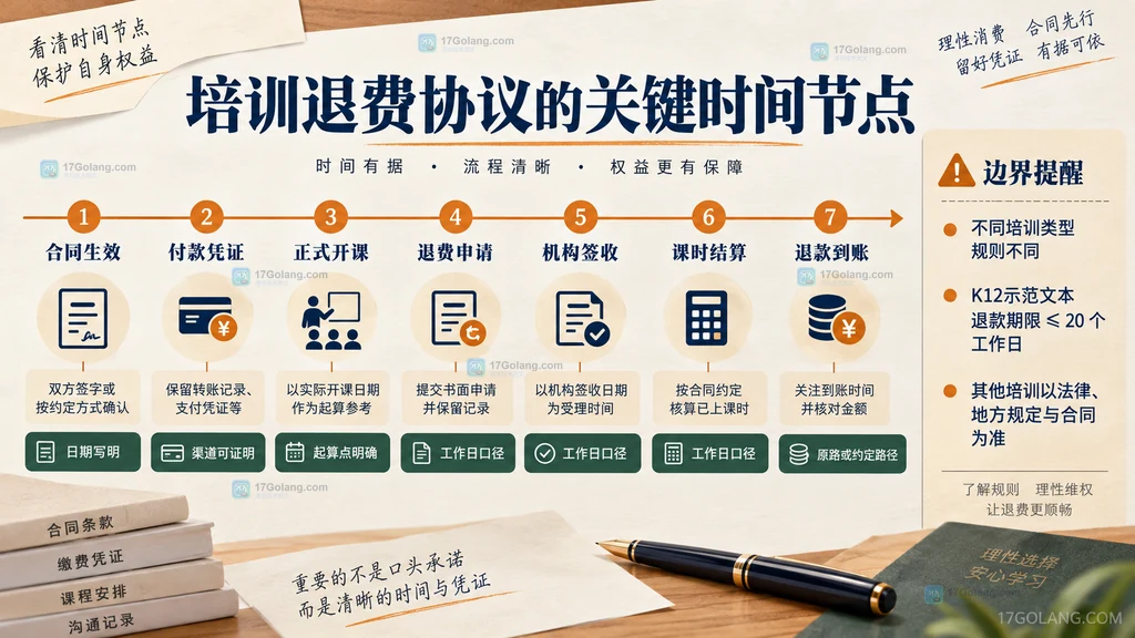 培训退费协议关键时间节点说明图