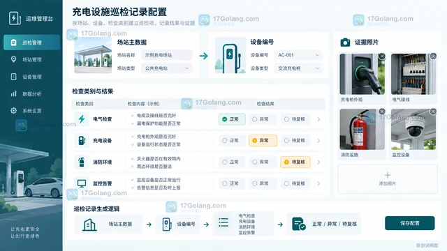 新能源汽车充电设施巡检记录的设置方法