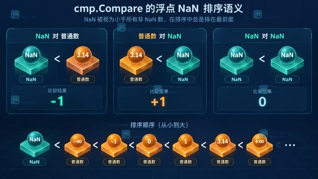 Go cmp.Compare 遇到 NaN 时结果怎么理解