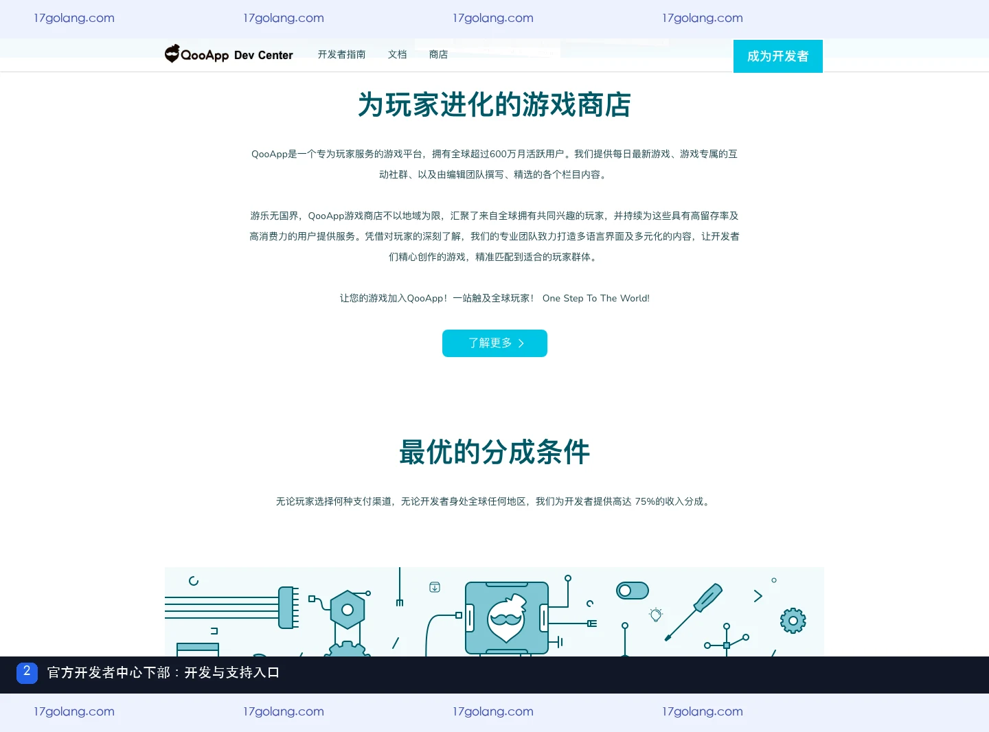 qooapp 官方开发者中心展示开发与支持入口