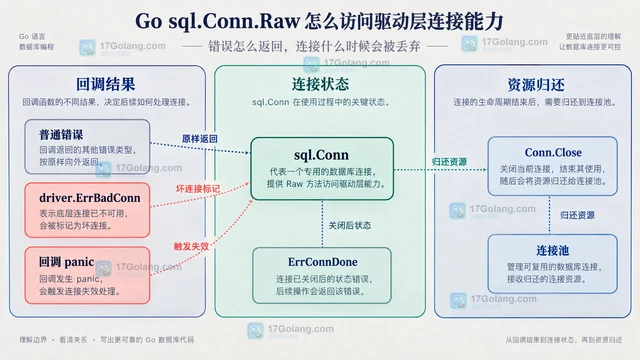 Go sql.Conn.Raw 怎么访问驱动层连接能力