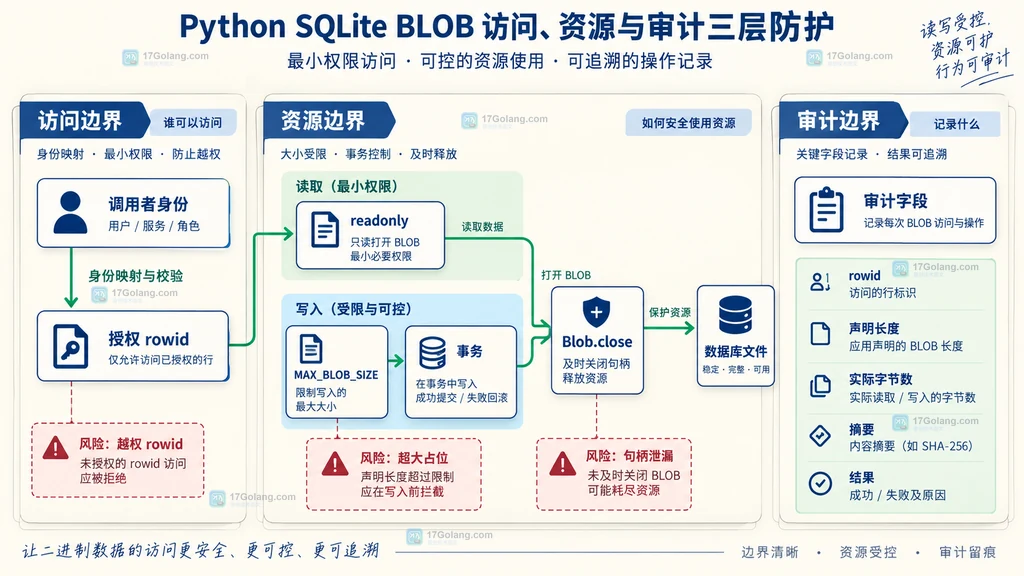 SQLite BLOB 访问资源与审计三层防护