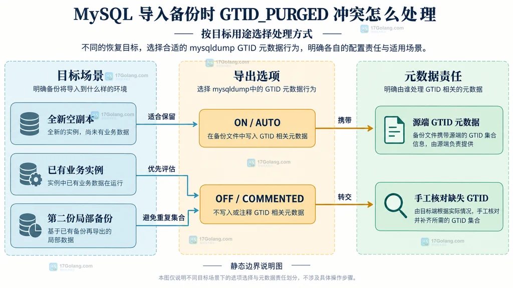 不同恢复场景与 set-gtid-purged 选项静态边界说明图