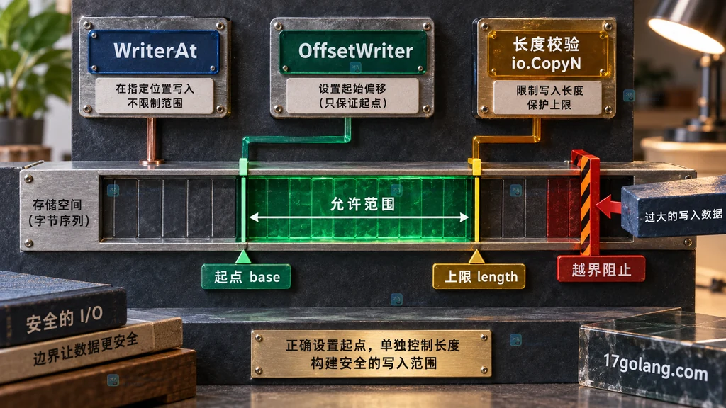 WriterAt、OffsetWriter 与长度校验共同构成指定写入范围的边界关系