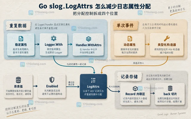 Go slog.LogAttrs 怎么减少日志属性分配