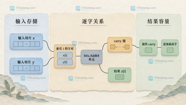 Go bits.Add64 怎么实现多字长整数加法