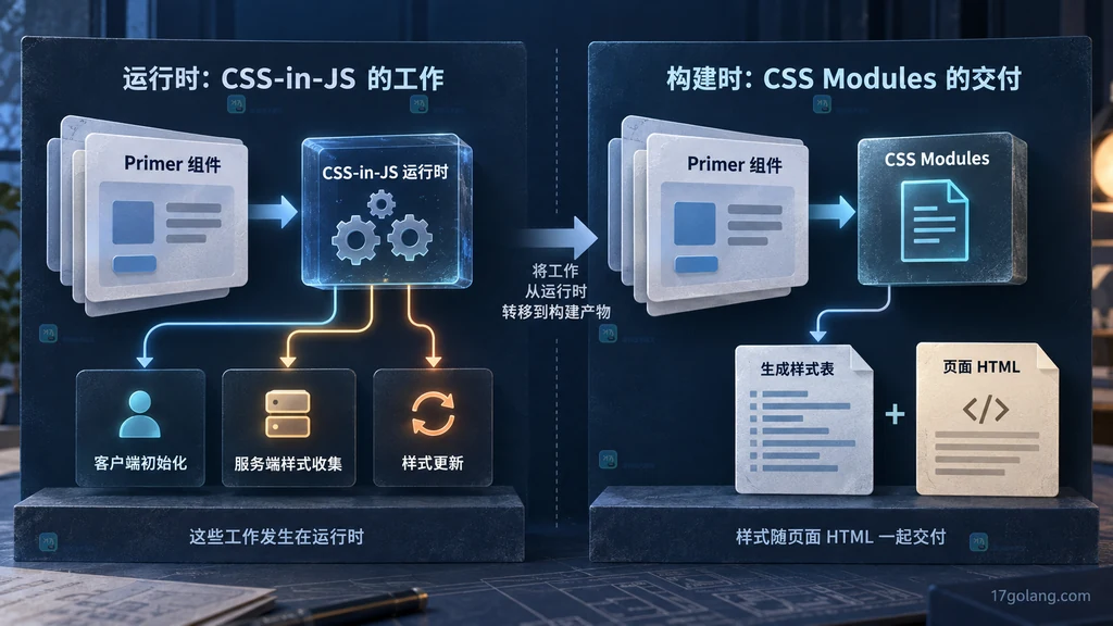 CSS-in-JS 运行时成本与 CSS Modules 静态交付边界对比