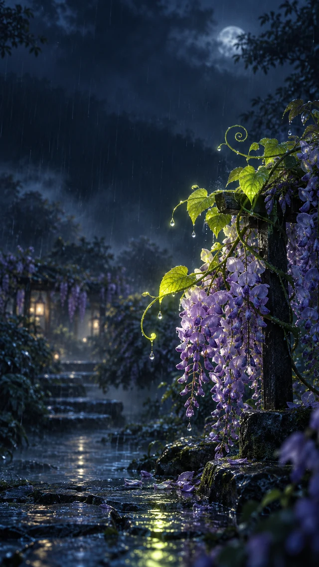 酸橙紫藤雨夜壁纸怎样控制高饱和配色