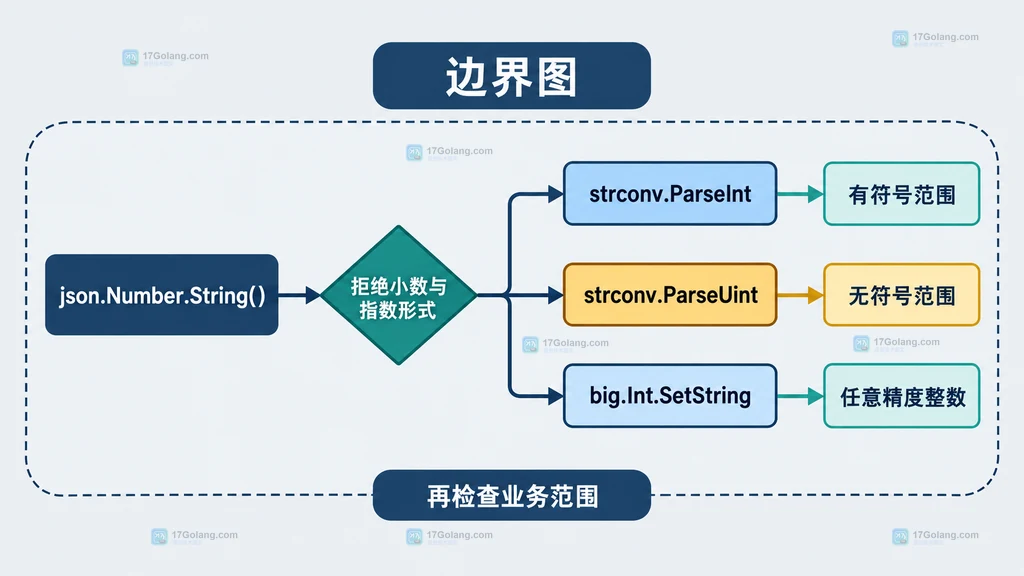 json.Number 分别转换为有符号、无符号和任意精度整数并继续检查业务范围的边界图