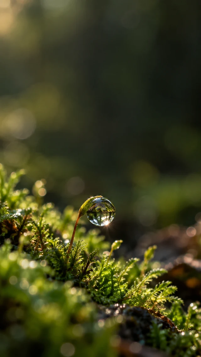 苔藓水滴壁纸怎样突出微距焦点