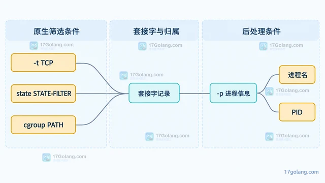 Linux ss 怎么按进程和 TCP 状态筛选连接