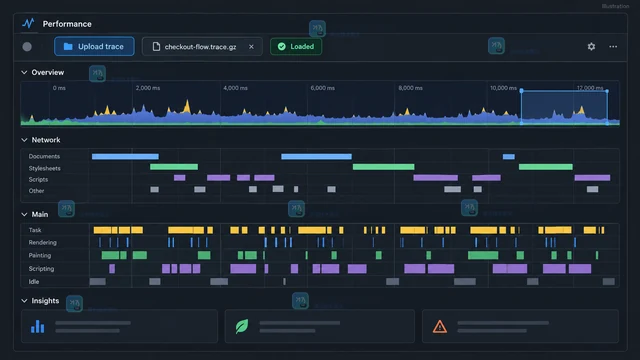 Chrome DevTools 怎么导出并重新载入性能追踪
