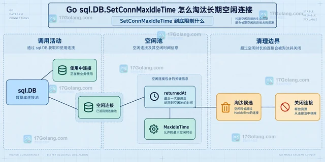 Go sql.DB.SetConnMaxIdleTime 怎么淘汰长期空闲连接
